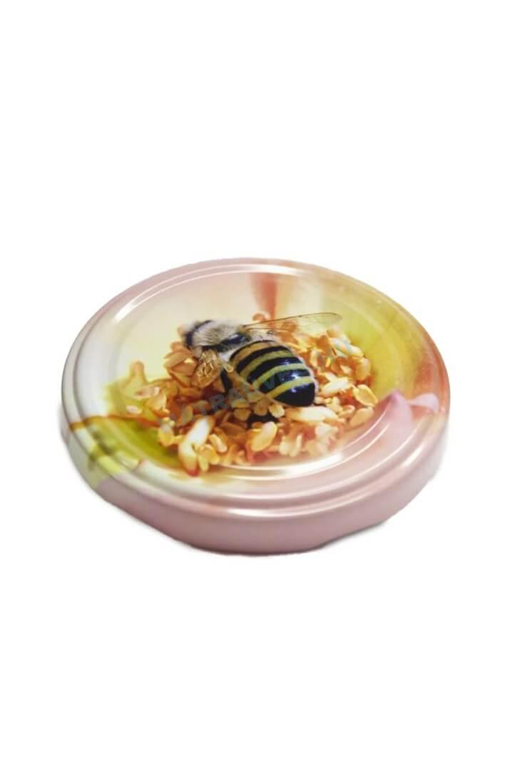 Üveg-Gyöngy Mátra Kft. - termelői mézes üveg lapka szorgos méhecske rózsaszín