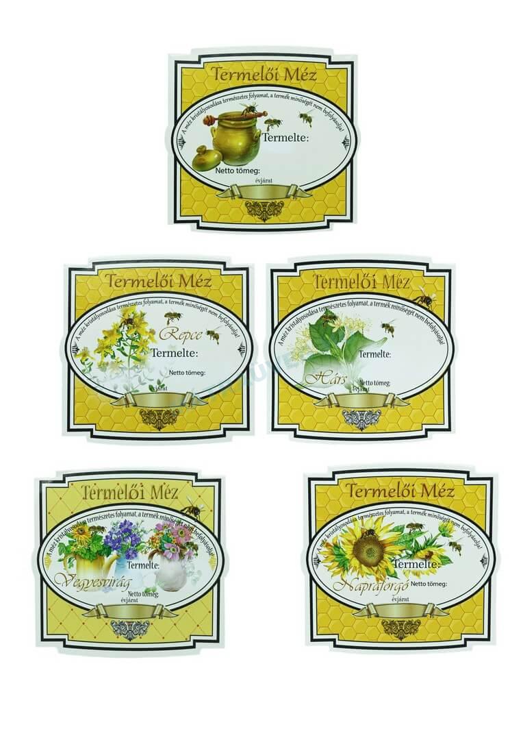 Üveg-Gyöngy Mátra Kft. - Öntapadós mézes üveg címke